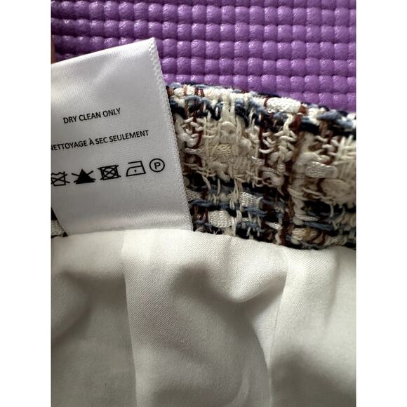 $378 Veronica Beard Roman Skirt Tweed Size 4 NEW Ivory Camel Womens Miniskirt - Picture 6 of 10